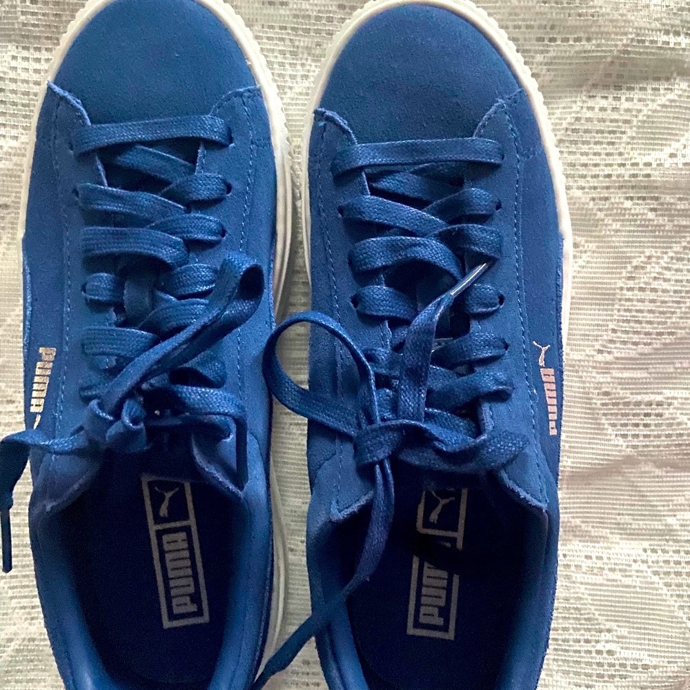 Puma Platform  gift 🎁 easy, sneakers, suede blue gift someone you love or you ! - Picture 2 of 9